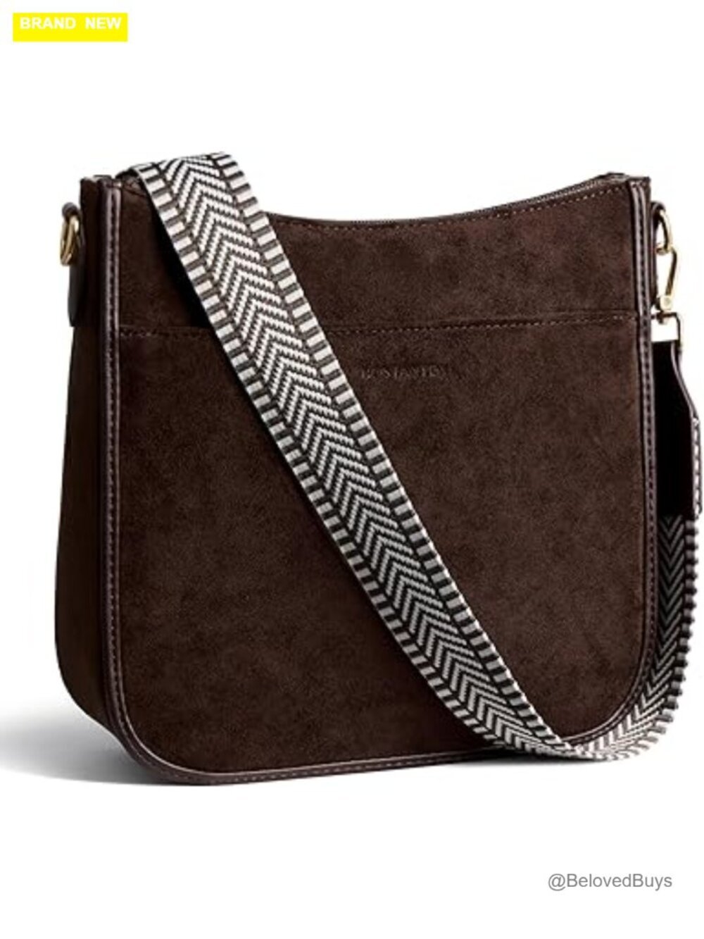 Vegan Leather Hobo Crossbody Bag with Wide Shoulder Strap